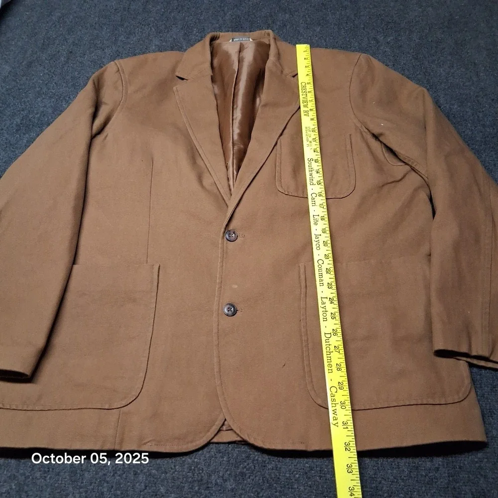 Duluth Trading Co‎ Mens Fire Hose Lightweight Presentation Jacket Size XLT Brown